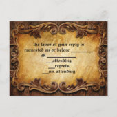 Rustieke Typografie westerne Country Wedding RSVP Uitnodiging Briefkaart (Achterkant)