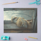 Rustieke uil in het raam Art Decoupage Tissuepapier (Craft)