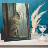 Rustieke uil in het raam Art Fotoplaat (Zijkant)