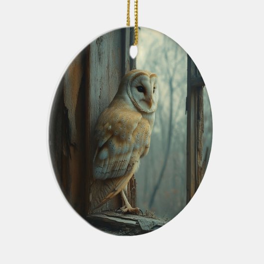 Rustieke uil in het raam Art Keramisch Ornament (Rechts)