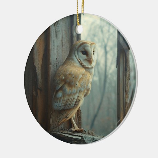 Rustieke uil in het raam Art Keramisch Ornament (Links)