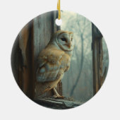 Rustieke uil in het raam Art Keramisch Ornament (Achterkant)