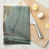 Rustieke uil in het raam Art Theedoek (Quarter Fold)