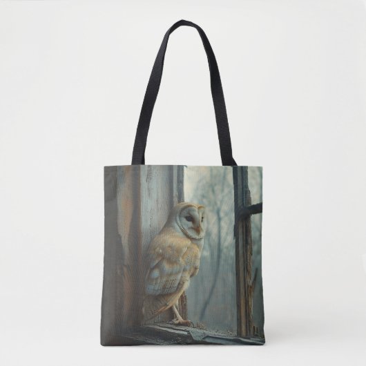 Rustieke uil in het raam Art Tote Bag (Voorkant)