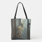 Rustieke uil in het raam Art Tote Bag (Achterkant)