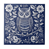 Rustieke Uil Keramisch Tegeltje (Voorkant)