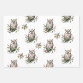 Rustieke uilen en bloemen inpakpapier vel (Voorkant 2)