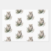 Rustieke uilen en bloemen inpakpapier vel (Voorkant)