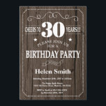 Rustieke uitnodiging voor 30e verjaardag<br><div class="desc">Rustieke 30e verjaardag uitnodiging. Witte typografie. Rustieke houten achtergrond. Verjaardag voor volwassenen. Verjaardag van Mannen of vrouwen. Kinder jongen of meisje dame tiener Bday Nodig uit. 13e 15e 16e 18e 20e 21e 30e 40e 50e 60e 70e 80e 90e 100e. Elke leeftijd. Voor verdere aanpassing klikt u op de knop "Aanpassen"...</div>