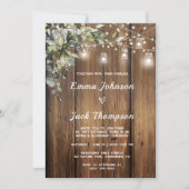 Rustieke Uitnodiging voor Elopement met Groene Tin (Voorkant)