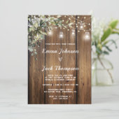 Rustieke Uitnodiging voor Elopement met Groene Tin (Staand voorkant)