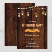 Rustieke uitnodiging voor pensioenfeest (Voorkant / Achterkant)