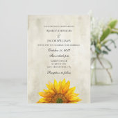 Rustieke uitnodiging zonnebloem Land bruiloft uitn (Staand voorkant)