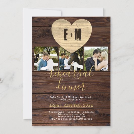 Rustieke uitnodigingen voor proefhuwelijksdiner me (Voorkant)