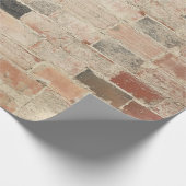 Rustieke unieke  oude baksteen natuurlijke textuur cadeaupapier (Hoek)