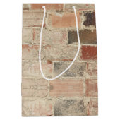 Rustieke unieke  oude baksteen natuurlijke textuur medium cadeauzakje (Voorkant)