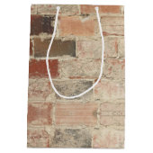 Rustieke unieke  oude baksteen natuurlijke textuur medium cadeauzakje (Achterkant)