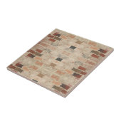 Rustieke unieke oude baksteen natuurlijke textuur tegeltje (Zijkant)