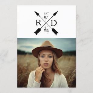 Rustieke Urban Arrow Graduation Party Uitnodigen Kaart