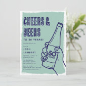 Rustieke Urban Doodle Cheers & Beers Volwassen Ver Kaart (Staand voorkant)