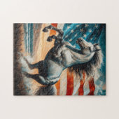 Rustieke, USA witte hengst Legpuzzel (Horizontaal)