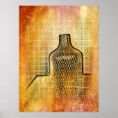 Rustieke Vaas Impressie Warm Abstract Roze Poster (Voorkant)