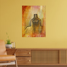 Rustieke Vaas Impressie Warm Abstract Roze