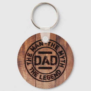 Rustieke Vader De Man Mythe Legende Hout Pyrografi Sleutelhanger
