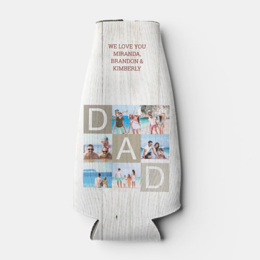 Rustieke vader foto collage Koelbox Flesjeskoeler (Voorkant)