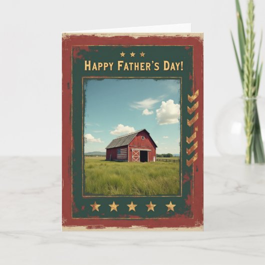 Rustieke Vaderdag Boerderijkaart Kaart (Voorkant)