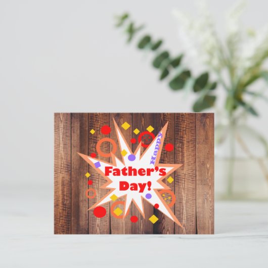 Rustieke Vaderdag Briefkaart (Staand voorkant)