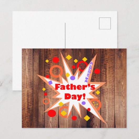 Rustieke Vaderdag Briefkaart (Voorkant / Achterkant)