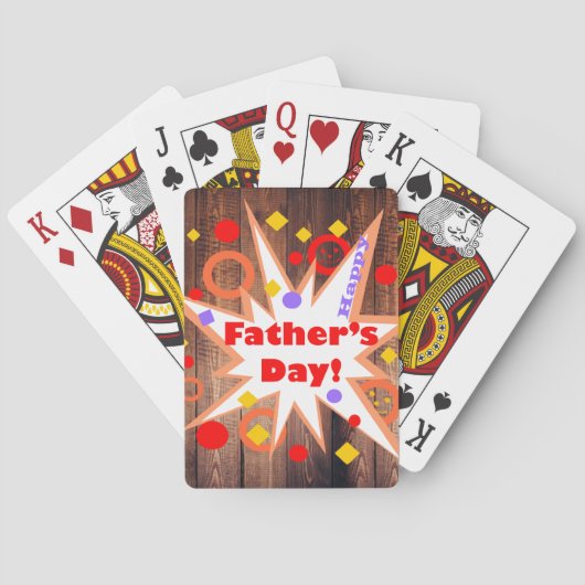 Rustieke Vaderdag Pokerkaarten (Achterkant)