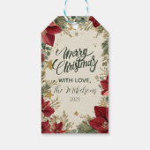 Rustieke vakantie Amaryllis Kerstmis Cadeaulabel (Achterkant)