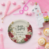 Rustieke vakantie Amaryllis Kerstmis Papieren Bordje (Feest)