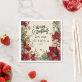 Rustieke vakantie Amaryllis Kerstmis Servet (Insitu)