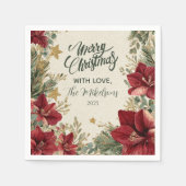 Rustieke vakantie Amaryllis Kerstmis Servet (Voorkant)