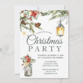 Rustieke Vakantie Bloemen Lights Kerstfeest Kaart (Voorkant)