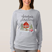 Rustieke Vakantie Boerderij Kerst T-shirt
