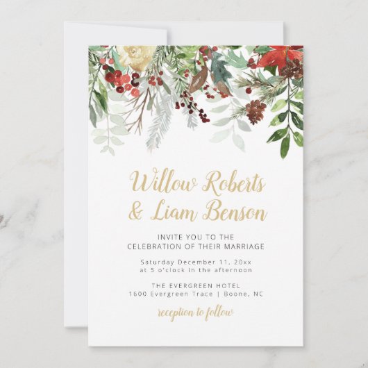 Rustieke vakantie bruiloft uitnodiging (Voorkant)