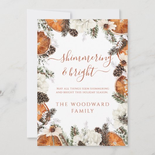 Rustieke vakantie Citrus Pine Natuur Kaart (Voorkant)