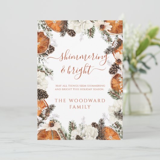 Rustieke vakantie Citrus Pine Natuur Kaart (Staand voorkant)