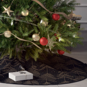 Rustieke vakantie dennenboom patroon zwart groen g kerstboom rok