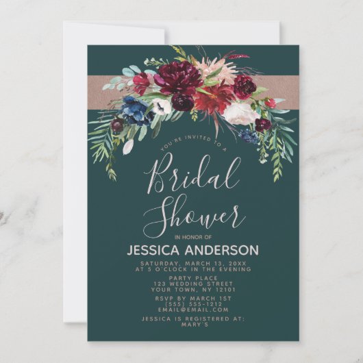 Rustieke vakantie Floral Vrijgezellenfeest Kaart (Voorkant)