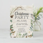 Rustieke vakantie krans witte berk kerstfeest kaart (Staand voorkant)