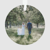 Rustieke vakantie monogram groene foto ornament (achterkant)