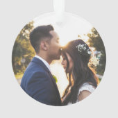 Rustieke vakantie monogram rode foto ornament (achterkant)