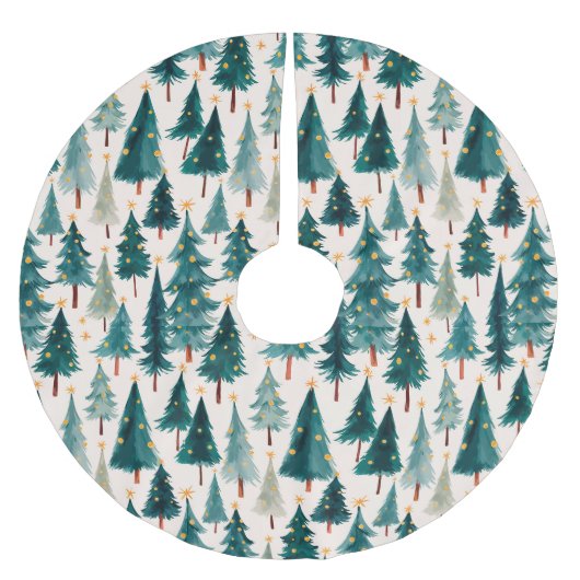 Rustieke Vakantie Pine Tree Patroon Tree Rok Kerstboom Rok (Voorkant)