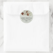 Rustieke vakantie Pinecone Envelope Seal Ronde Sticker (Tas)