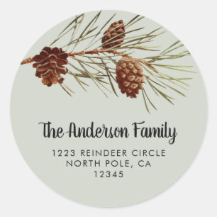 Rustieke vakantie Pinecone retouradres zegel
